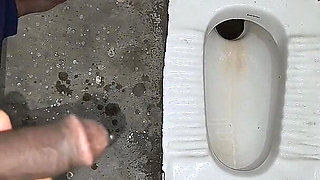 Desi Bhabhi Holding Stepbrother-in-law's Penis and Making Him Pee and Peeing Herself