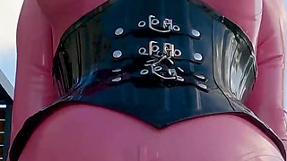 Cristal Kinky Pink Rubber Doll Getting Fucked Outdoors POV