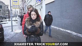 Trick your girlfriend - penalized with raw Ass Fuck