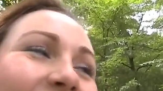 Two Cute German Babes Playing Together in Outdoor Session