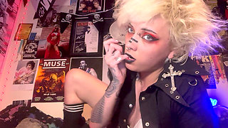 Your Goth Stepsis Glitterqueen1999 Gives You JOI Before Her Concert - Taboo Fetish Goth Cum Countdown