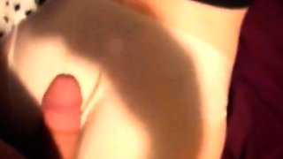 Cum on her panties - amateur CFNM fun