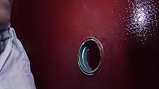 France Babe Eating Cum in Sex Store