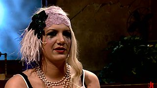 Blonde tight pussy babe solo fingering in glamour solo