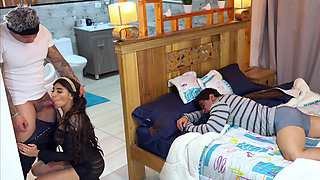 Two dicks in the same day! I fucked my boyfriend and the plumber in the same room!