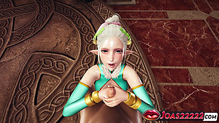 Hot Princess Ephildis 3D Hentai: Handjob Big Dick, Glory Hole Deepthroat, Footjob Stockings Cumshot