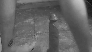 Cum Hungry Tgirl Getting Stretched by BBC Dildo