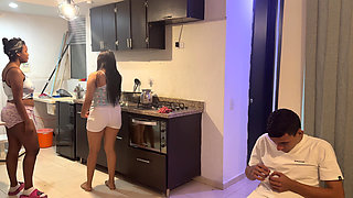 Maid Squirts and Gets Her Good Fuck From His Wife's Cuckold.