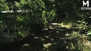 Asian hiking orgy with sexy milf Xia Qing Zi - big tits and big ass doggystyle sex in public mountains