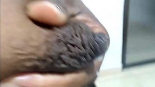 Ebony MILF Squirts Milk from Her Big, Dark Nipples