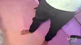 First Time Cuckold Threesome: Swinger Wife Fucks Big Cock Single in Front of Husband - MMF 3some with Latina Amateur Couple