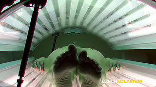 Czech Solarium 137: Silicone MILF Bares All in Solarium