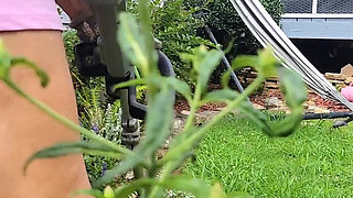 Gaping Wet Yardwork Cunt