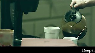 Redhead bitch letting this big black cock boss fuck her hard