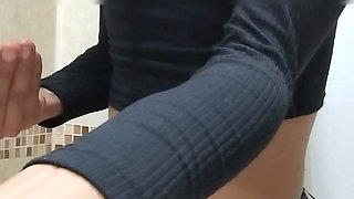 Shemale masturbates softly