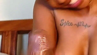 Sexy Ebony Stroking a BBC