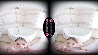 Wet Teens Explore VR Bathroom Blowjob Passion