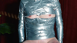 Hardcore Corporal Punishment with Upper Leg Caning and CBT While in Tape Bondage