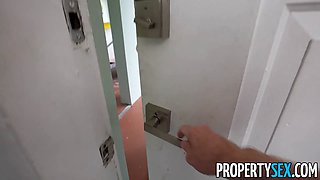 Cute tenant daisy fox spunks Perky Tits & pays rent with fellatio & facial cumshot