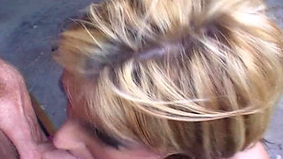 Horny Blonde Slut Rides Massive Cock in Sex Dungeon