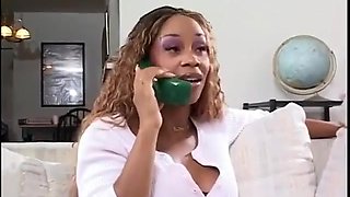 Spear deepthroating ebony rails meatpipe in slit and bum and gives ORAL JOB before getting cum