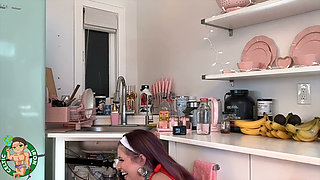 Sextape - Roommates Kitchen “creampie My Tight Pussy”