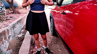 Roadside Tease and Squirt Near Stranger