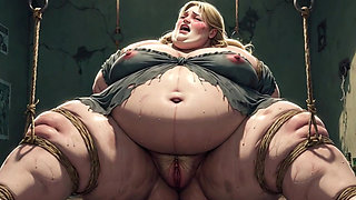 Pregnant BBW Slave in Rope Bondage - Desperate for Creampie Gangbang