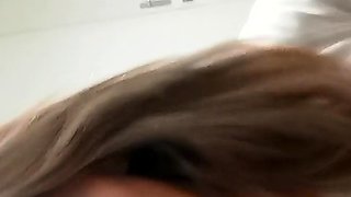 Blonde amateur babe fucking POV in public