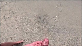 Stranger Girl Helping To Pee Guy At The Public Beach Compilation