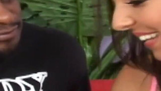 Hairy brunette banged by a BBC dude and milked in the mouth
