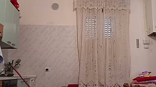 Transvestite does house cleaning