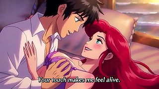 Ariel & Eric moonlit balcony passion - Romantic 3D Anime Love