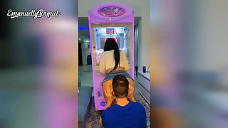 Emanuelly Raquel Trying to Catch a Peluche From the Claw Machine While Fucking Anal Sex