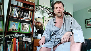 You See Pops Big Floppy Cock and Man Sack in His Robe