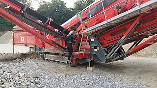Grandma Is Walking Around in a Gravel Pit Wearing Sheer Leggings!