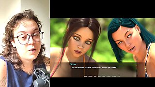 Girl with glasses, futa, visual novel game