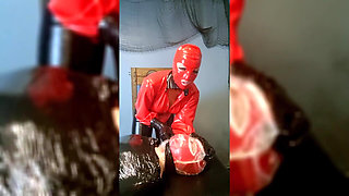 Extreme Breathplay on Mummified Slave in Latex