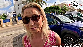 German Blonde MILFs Wild Car Bunny Date