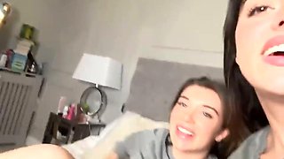 Emily Black and Daisy Drew Ride Dildo in Lesbian JOI