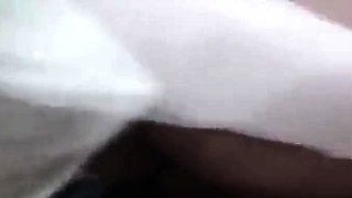 Asian Crossdresser Takes Cream Pie in Public Bathroom