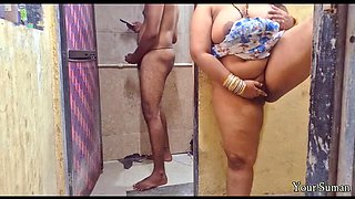 POV Indian Stepmom Caught in Bathroom - Horny Pussy Feeling & Dirty Talk