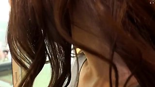 Small titted girl enjoys masturbating at the pool