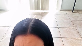 Independent Teen brunette girl toying pussy outdoor