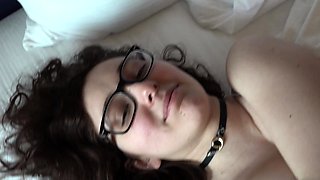 Slutty amateur teen GF jerking dick