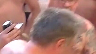 Mature Redhead Stretched Wide in Sloppy Group Pound Fest