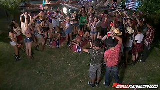 Episodes Sisterhood - Outdoor Group Sex Episode White Trash Party starring Yurizan Beltran