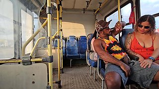 Eliane Furacaox and Lorrany Exotica Bare All Riding Marcio Baiano in Crowded Brazilian Bus Backse