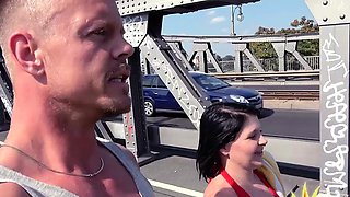 Amateur cougar gives bowjob and handjob