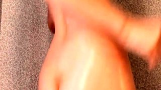 Oiled Russian Blonde Teases Pussy and Ass on Webcam